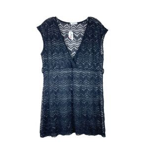 Hotouch Women's Swimsuit Beach Cover Up Black Lace Sheer Size S